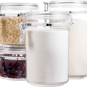 Transparent containers with different contents